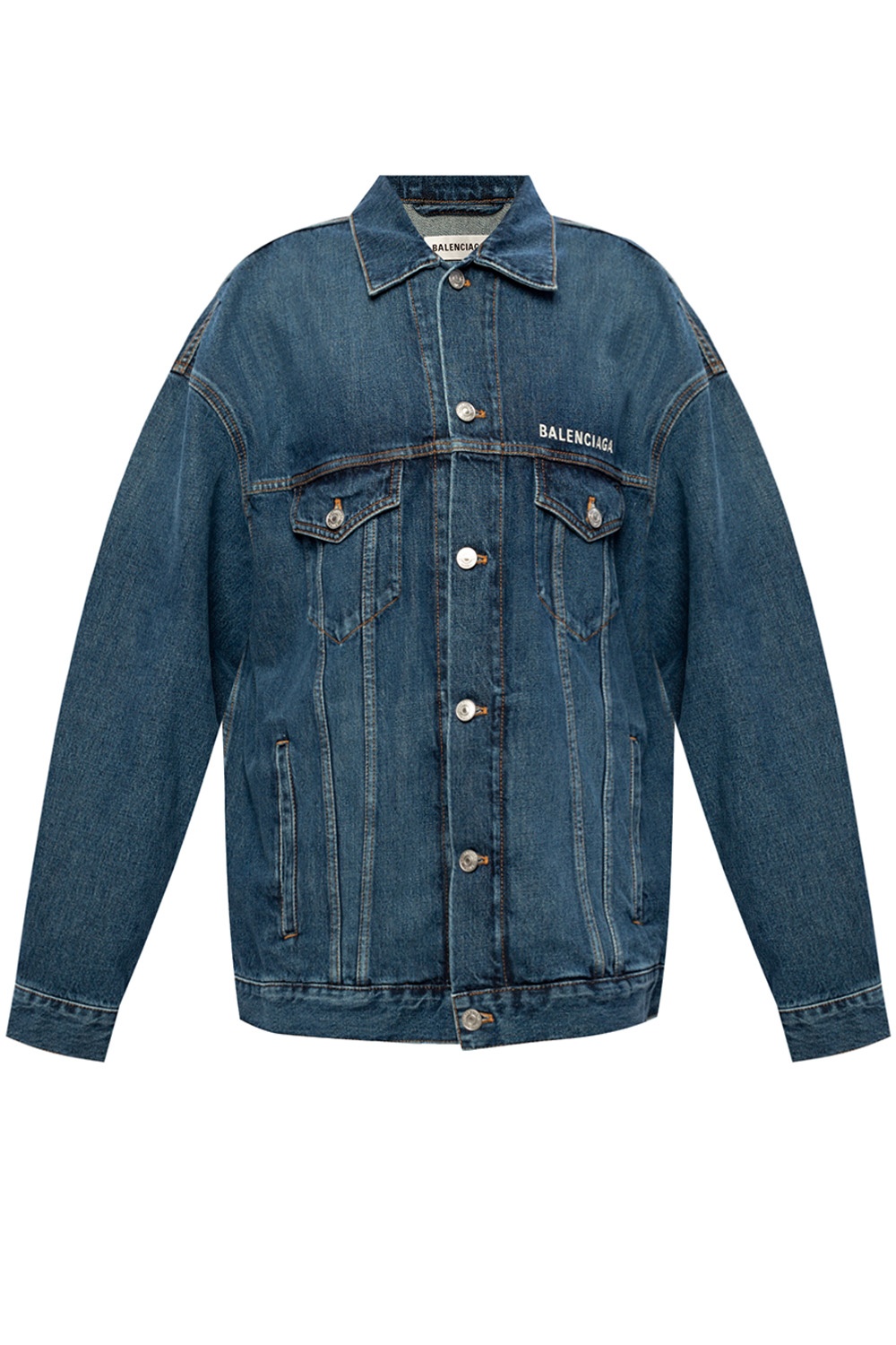 balenciaga denim jacket logo